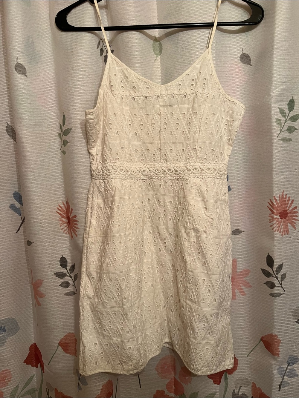 Lucky Brand White Eyelet Spaghetti-Strap Mini Dress